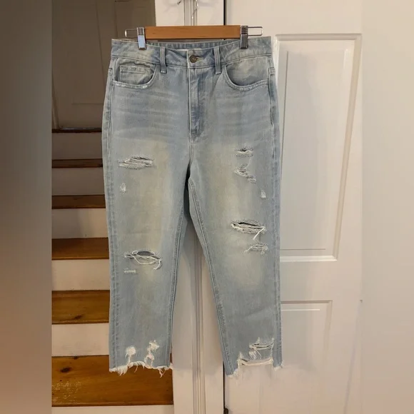 Flying Monkey Light Blue ‘In A Daze’ Jeans size 29 Boyfriend distressed NWT - Picture 3 of 5